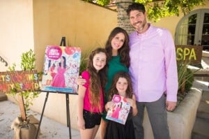Pregnant Soleil Moon Frye and Jason Goldberg with their girls Poet and Jagger at her book release Party