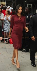 Pregnant Zoe Saldana at  Good Morning America