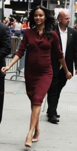 Pregnant Zoe Saldana at  Good Morning America