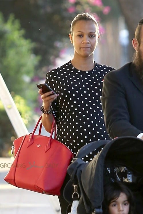 Pregnant Zoe Saldana out in LA