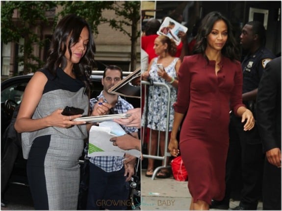 Pregnant Zoe Saldana out in NYC