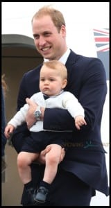 Prince William, Catherine and their son Prince George  at Wellington airport
