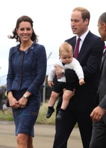 Prince William, Catherine & their son Prince George  at Wellington airport