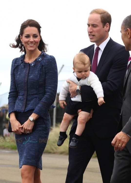 Prince William, Catherine & their son Prince George  at Wellington airport