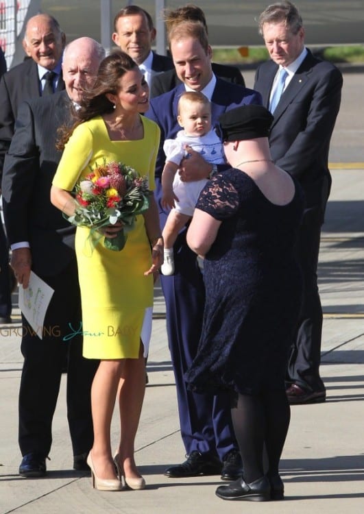 Prince William, Catherine(kate) & their son Prince George disembark at Sydney airport
