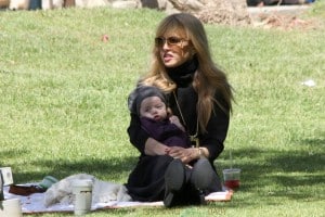 Rachel Zoe at the park with her son Kaius