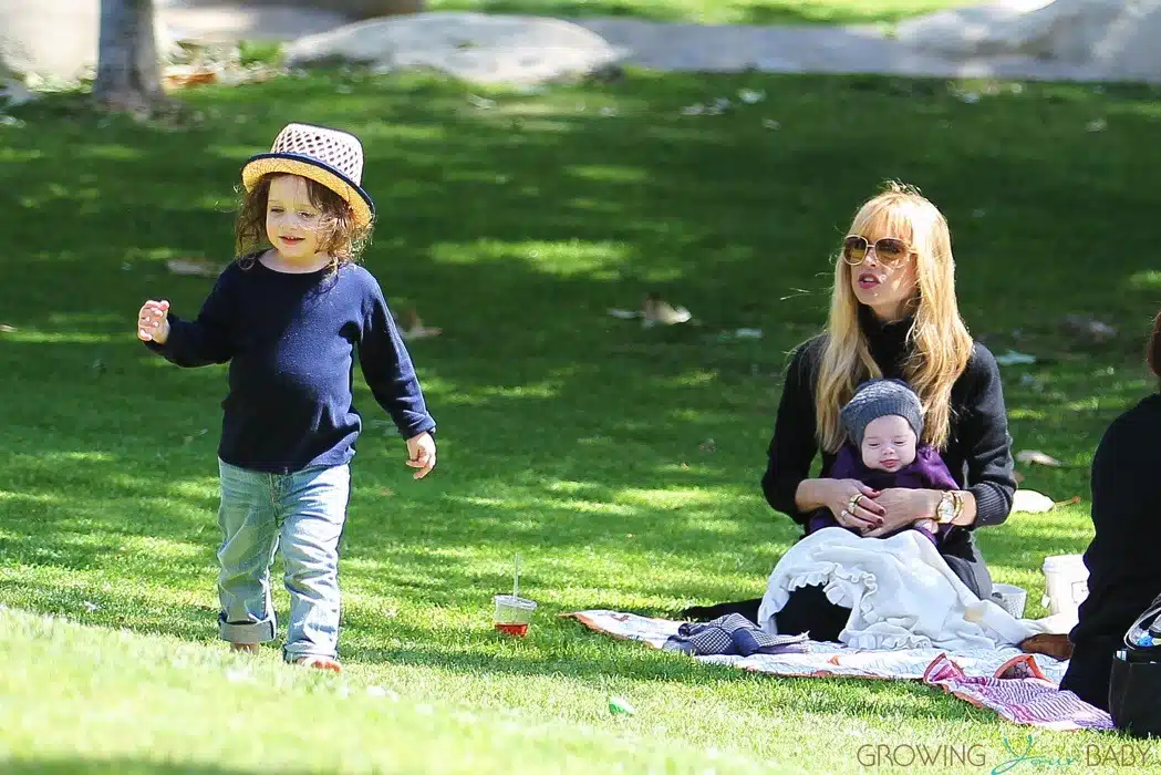 Rachel Zoe at the park with her sons Skyler & Kaius