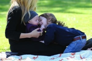 Rachel Zoe at the park with her sons Skyler and Kaius