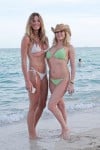 'Real Housewives of NYC' star Ramona Singer and her former cast mate Kelly Bensimon wear bikinis as they catch up on the beach in Miami