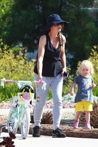 Rebecca Gayheart at the park with daughter Georgia