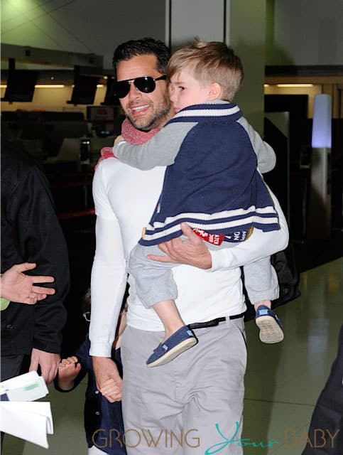 Ricky Martin Travels With His Sons Matteo and Valentino