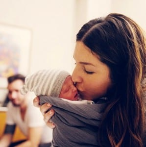 Robbyn Blick with her newborn son Zion