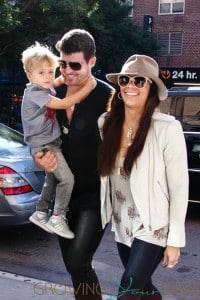 Robin Thicke and his family return to their Downtown hotel in New York City