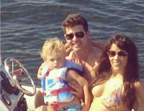 Robin Thicke and Paula Patton on Vacation in Miami with their son Julian