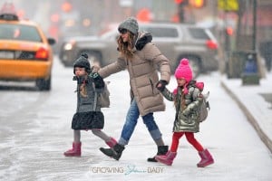 Sarah Jessica Parker does the school run with daughters Marion and Tabitha in New York City