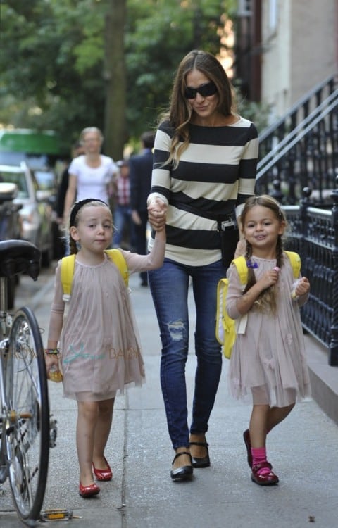 Sarah Jessica Parker does the school run with her twins Marion & Tabitha