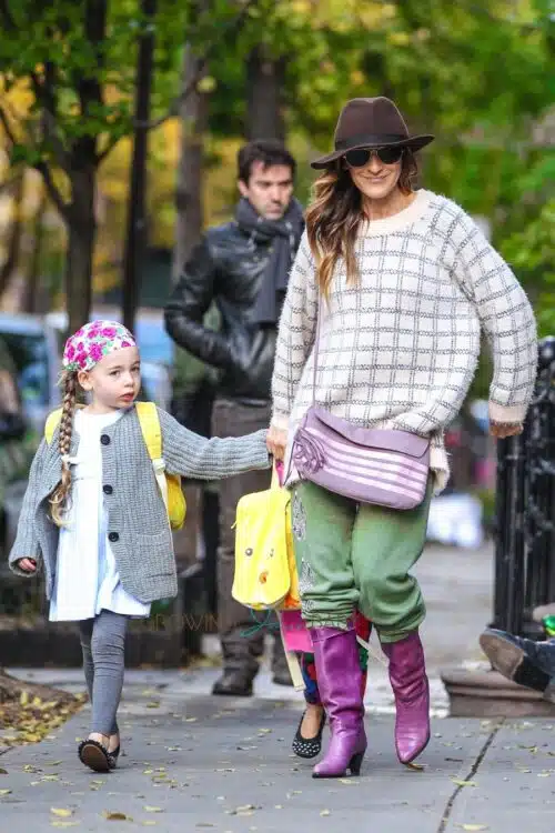 Sarah Jessica Parker out in NYC with daughter Tabitha & Marion Broderick