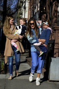 Sarah Jessica parker does the school run with daughter Tabitha and Loretta