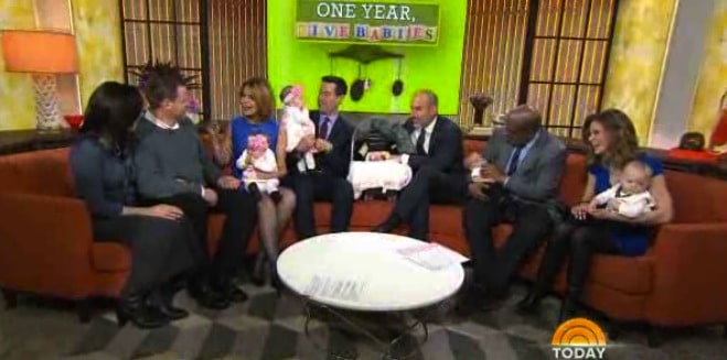Sarah and Andy Justice with their twins and triplets on the TODAY show