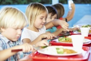 School cafeteria lunch