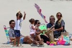 Scott Disick and Kourtney Kardashian at the beach with Mason and Penelope