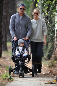 Scott Stuber and Molly Sims stroll to the park with son Brooks in LA