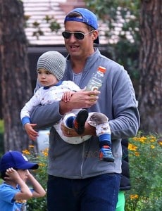 Scott Stuber with son Brooks at the park in LA