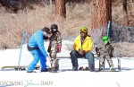 Seal and his kids Leni and Henry hang out at Mammoth Mountain Ski Resort