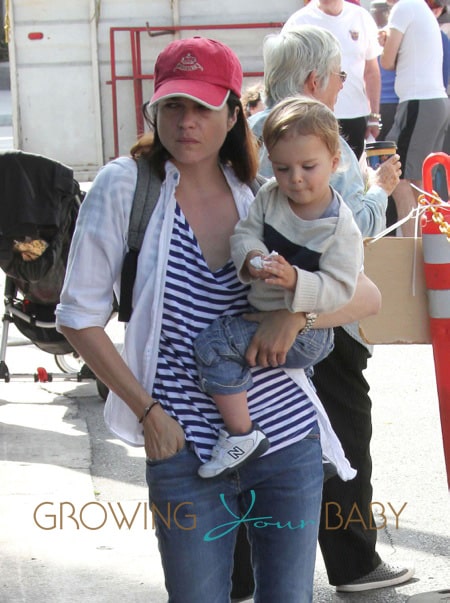 Selma Blair And Her Son At The Farmers Market