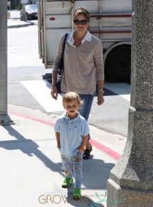 Actress Selma Blair takes her son Arthur to the Farmers Market in Pacific Palisades, Los Angeles