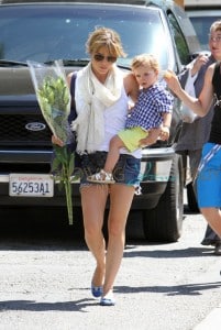 Selma Blair and Son Go to the Farmer's Market