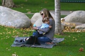 Selma Blair with her son Arthur at the park in LA