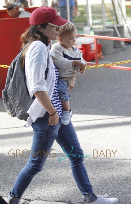 Selma Blair with son Arthur at the Market