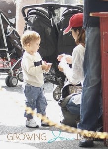 Selma Blair with son Arthur at the Market