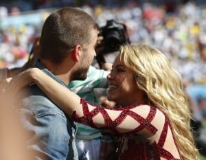 Shakira with husband Gerard Pique @ FIFA 2014 World Cup Finale with son MIlan