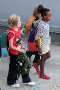 Angelina Jolie leads her kids Shiloh, Zahara, Pax, Knox and Vivienne out of the airport after arriving in Sydney