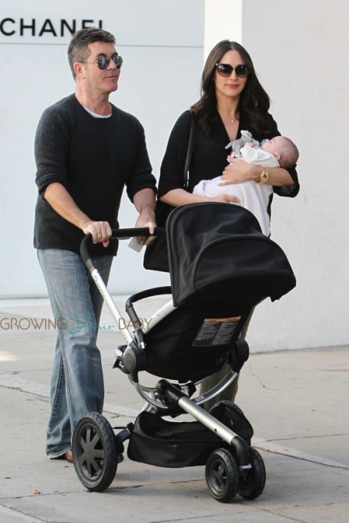 Simon Cowell and Lauren Silverman have lunch with little Eric at The Ivy