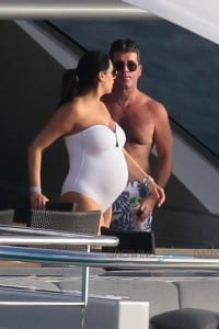 Simon Cowell and a very pregnant Lauren Silverman on a Yacht in Saint Barts