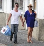 Simon Cowell and a very pregnant Lauren Silverman shop in Saint Barts