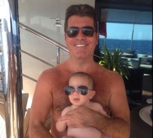 Simon Cowell with his son Eric in Sardinia