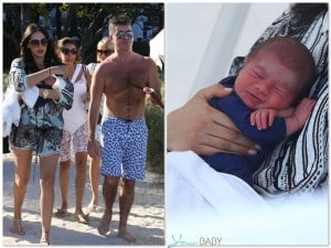 Simon Cowell's girlfriend Lauren Silverman stroll with baby Eric in Miami