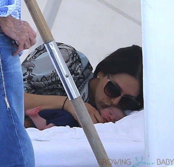 Simon Cowell's girlfriend Lauren Silverman with baby Eric in Miami