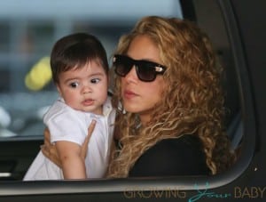 Shakira And Her Son Departing On A Flight At LAX