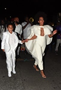 Solange Knowles with sonDaniel Julez Smith JR after her wedding