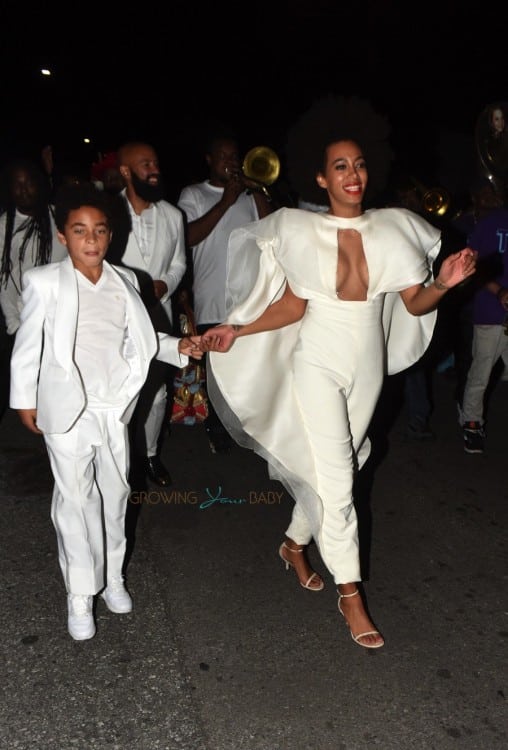 Solange Knowles with son Daniel Julez Smith JR after her wedding