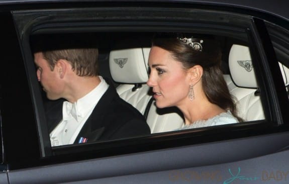 TRH The Duke and Duchess of Cambridge are seen leaving Kensington Palace for the Diplomatic reception at Buckingham Palace