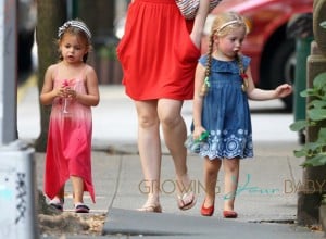 Sarah Jessica Parker twins seen out with their nanny in West Village, NYC