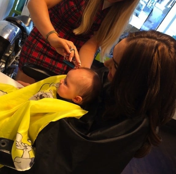 Tamara Ecclestone with daughter Sophia at hair salon