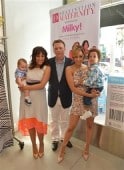 Tamera Mowry with son Aden Housley, President of Destination Maternity Chris Daniels, and Tia Mowry with son Cree Mowry-Hardrict