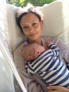 Thandie Newton with son Booker